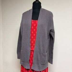 Old Navy Women's Gray/Brown Open-Front Cardigan